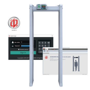 Metal detector gate - 6 zones - network connection