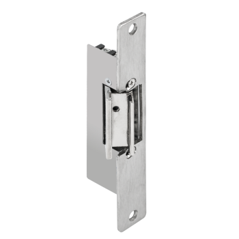 Electric strike for frameless glass doors - 12V DC - fail-safe - DIN Right - with faceplate