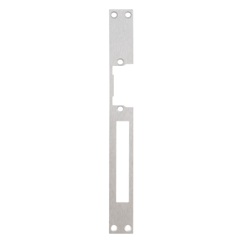 Long faceplate for DORCAS electric strikes - INOX - 1,5 mm - DIN L
