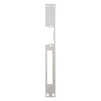 Long faceplate for DORCAS electric strikes - INOX - 1,5 mm - DIN R