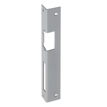 Long faceplate for DORCAS electric strikes - for wooden door - grey - DIN L
