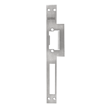 Long faceplate for DORCAS-54 electric strikes - for hidden mount - INOX - DIN L