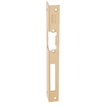 Long faceplate for DORCAS electric strikes - for wooden door - brown - DIN R