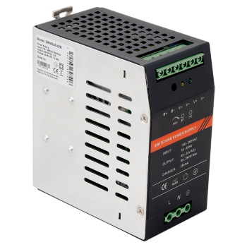 48V 5A switch-mode power supply with DIN rail mountable battery protection