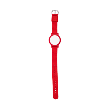 Buckled watch type RFID tag with MIFARE (13.56 MHz) chip - red
