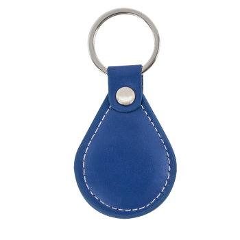 RFID key with EM4100 chip, covered in synthetic leather - blue