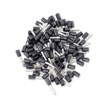 Ferrule for AWG16 (1.5mm²) wire, 10mm long with black sleeve (100 pcs/pack)