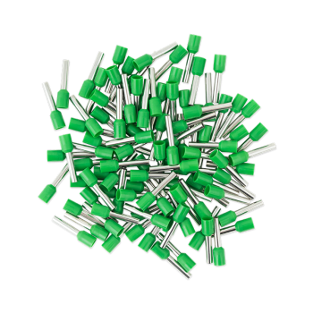 Ferrule for AWG14 (2.5mm²) wire, 12mm long with green sleeve (100 pcs/pack)