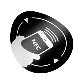 Self-adhesive, anti-metal RFID sticker with 13.56 MHz NFC chip - black