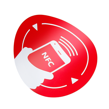 Self-adhesive, anti-metal RFID sticker with 13.56 MHz NFC chip - red