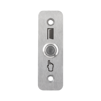 High surface finish Ø16 mm push button with 28 mm wide shield - NO