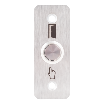 High surface finish Ø19 mm push button with 35 mm wide shield - NO