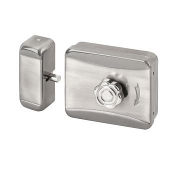Electromechanical lock - for inward opening doors - surface-mounted - 12V DC - fail-secure