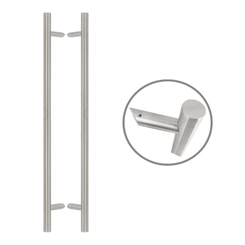 Cylindrical 1000 mm long INOX handle pair with 45° legs- 32 mm tube diameter