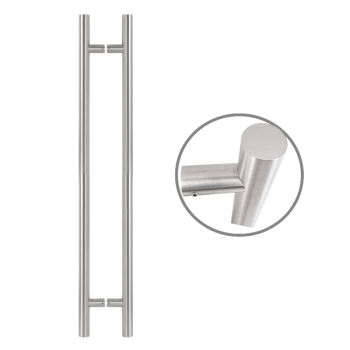 Cylindrical 1000 mm long INOX handle pair with 90° legs- 32 mm tube diameter
