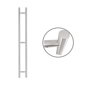 Cylindrical 1800 mm long INOX handle pair with 90° legs - 32 mm tube diameter