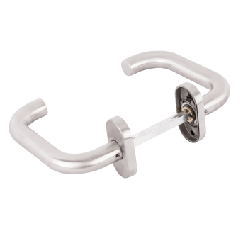 Spring-loaded door handle pair