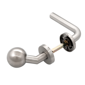 Spring-loaded handle and offset knob pair