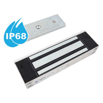 Surface-mounted electromagnetic lock with monitoring - waterproof (IP68) - 500kgf